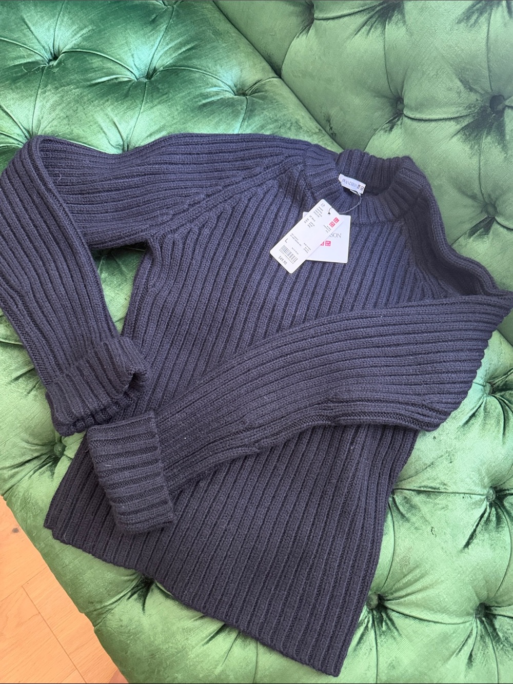 Uniqlo Women's Ribbed Crewneck Sweater - Navy